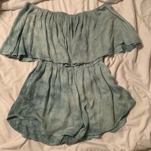 Planet blue-blue life off the shoulder romper